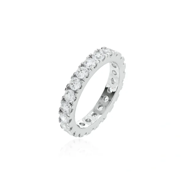 Anel  Banhado a Ródio Tam 16 e 17 com Zircônia