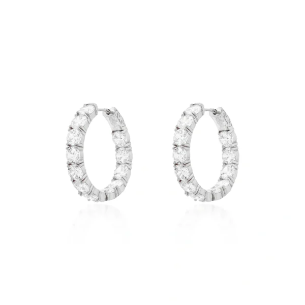 Brinco Zirconia Branca de Argola