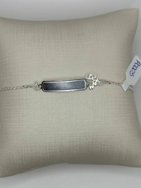 Pulseira em Prata 925 Infantil Menino Plaquinha