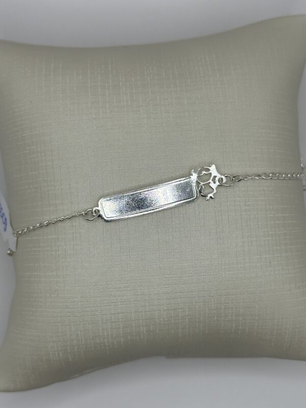 Pulseira em Prata 925  Infantil Menina Plaquinha