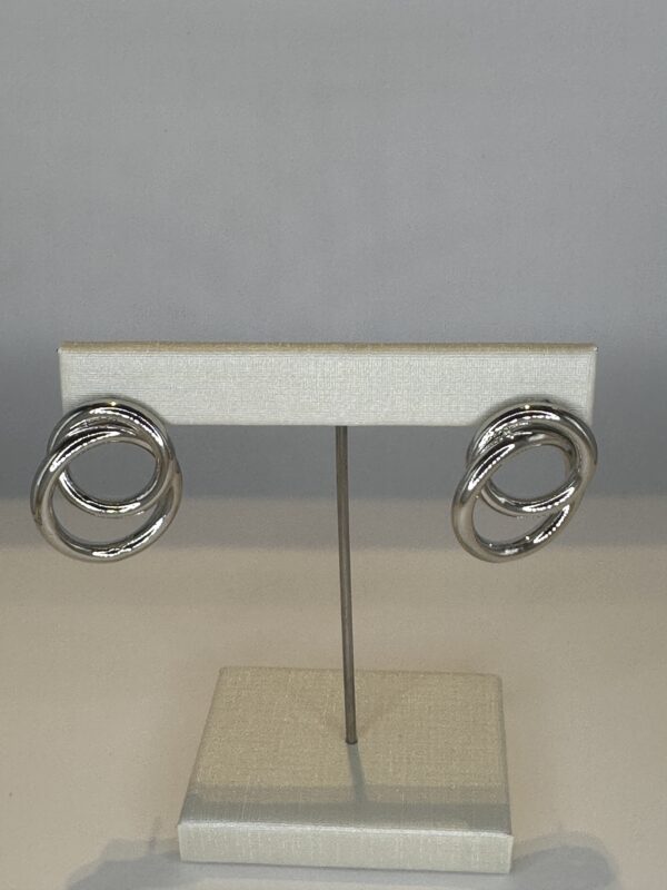 Brinco  Banhado a Ródio Argola Duplo