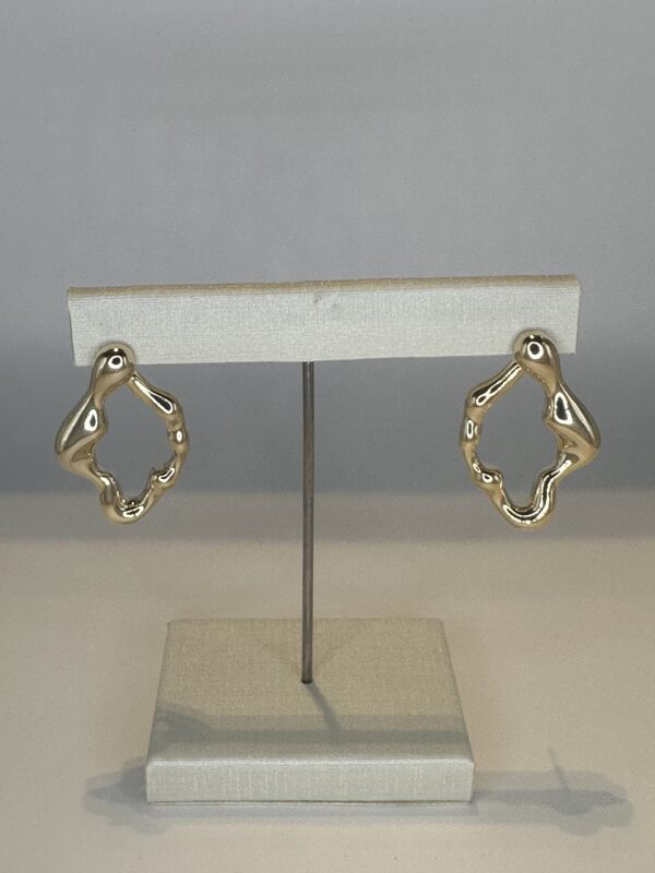 Brinco  Banhado a Ouro  Orgânico Ondulado