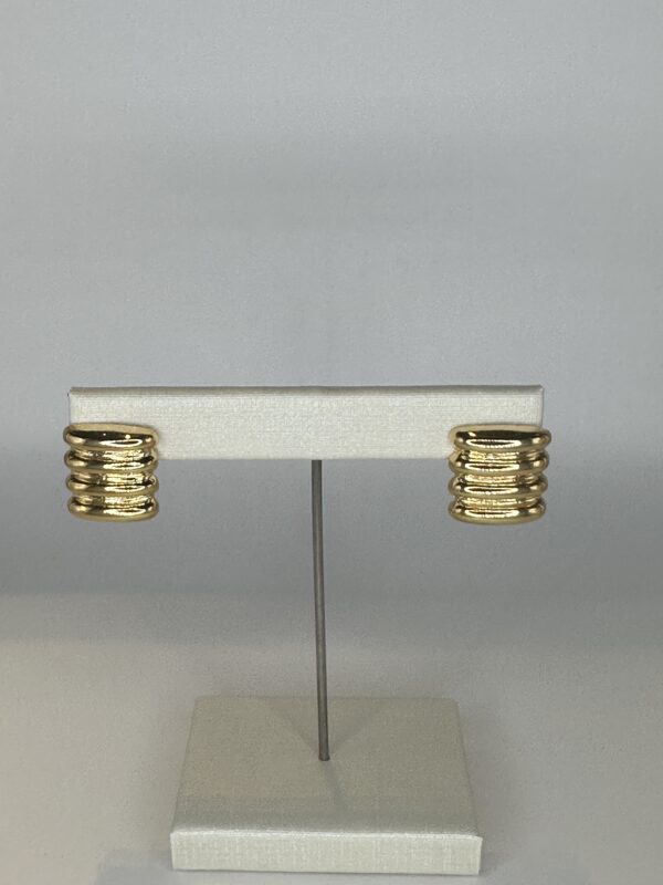 Brinco Banhado a Ouro  Listras Dourado