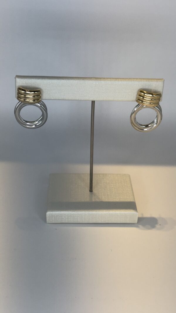 Brinco Banhado a Ouro/Ródio Listra e Argola