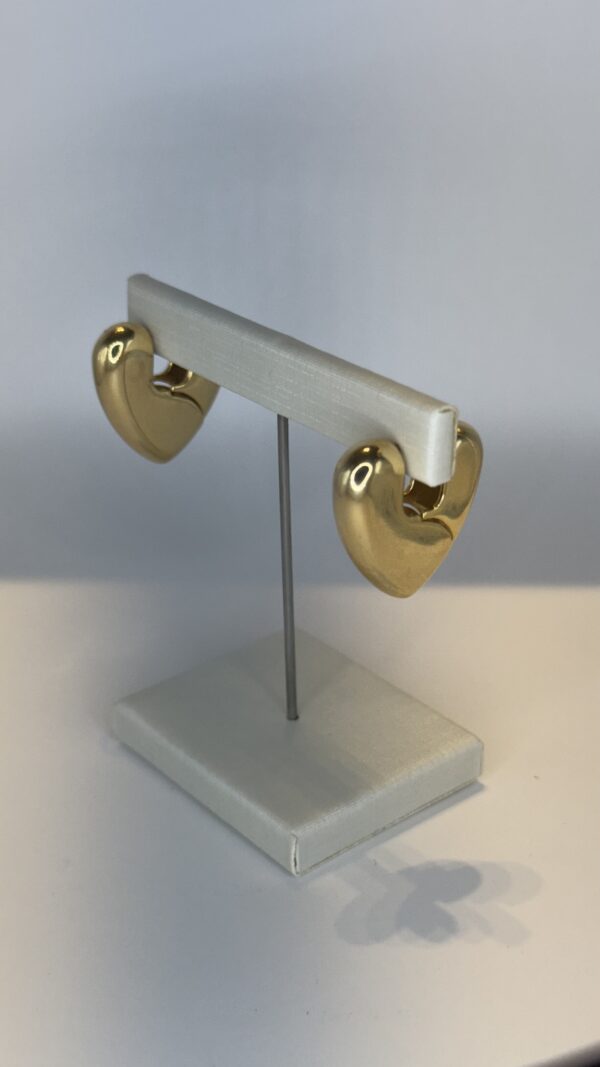 Brinco Banhado a Ouro  Coração Grosso