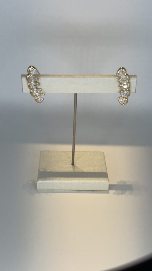 Brinco Banhado a Ouro Tipo Ear Cuff com  Zircônia