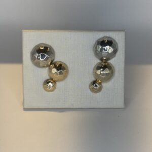 15337093445-fullsizerender-2.jpeg Brinco Trio Banhado Ródio/Ouro Esfera Chapado