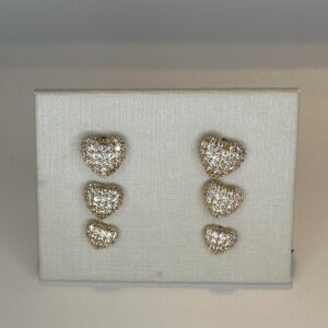 15337191958-img-1860-2.jpeg Brinco Trio Banhado a Ouro Coração Cravejado