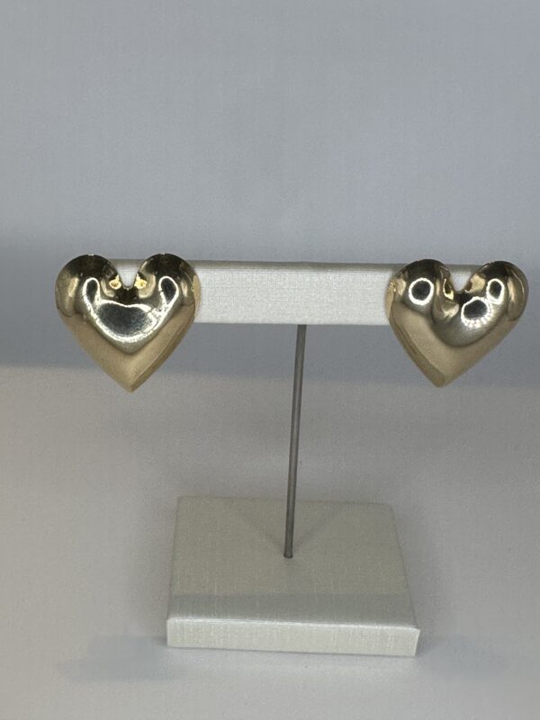 Brinco Banhado a Ouro Coração Chapado