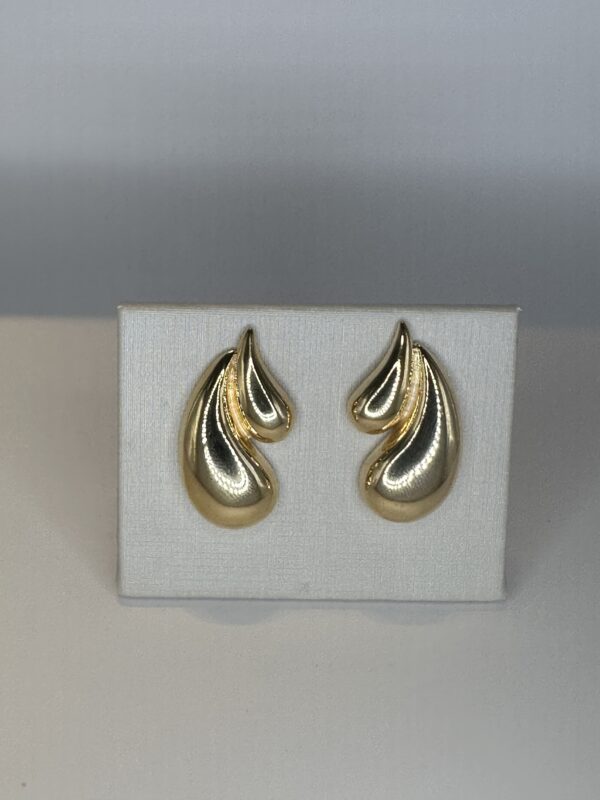 Brinco Banhado a Ouro  Gota Dupla Invertida