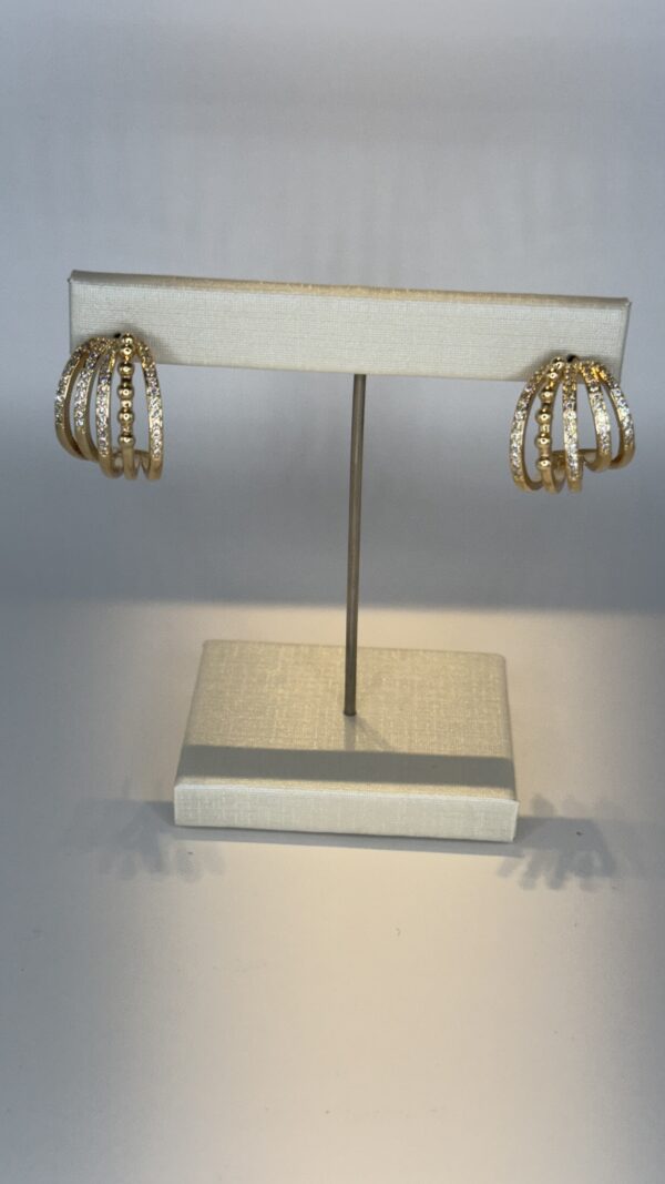 Brinco Banhado a Ouro Elos Cravejado Menor