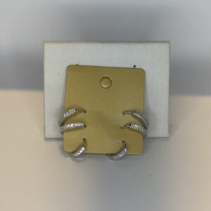 Brinco Trio Banhado a Ródio Cravejado