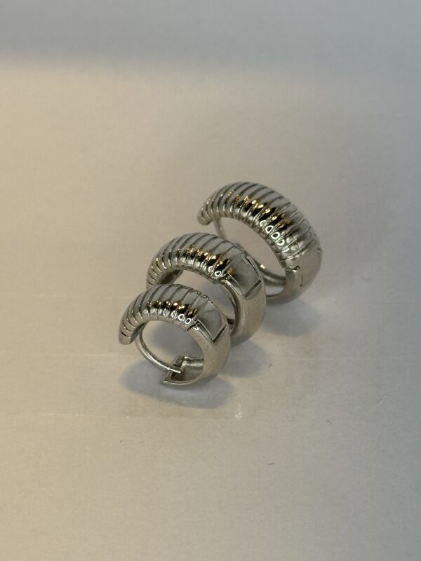 Brinco Trio Banhado a Ródio  Croissant