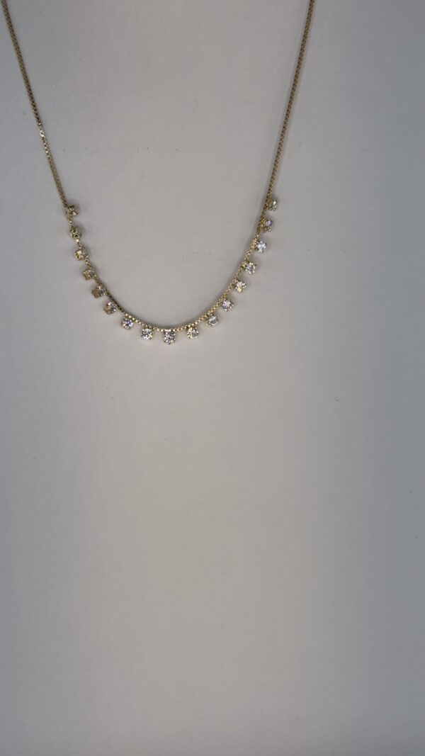 Colar  Banhado a Ouro Pedrinhas Zircônia