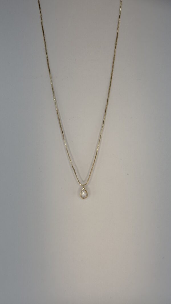 Colar Banhado a Ouro  Ponto de Luz Oval