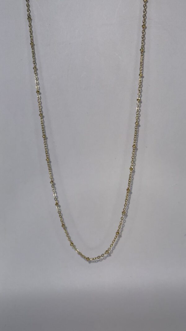 Colar Banhado a Ouro em  Bolinha Comprido
