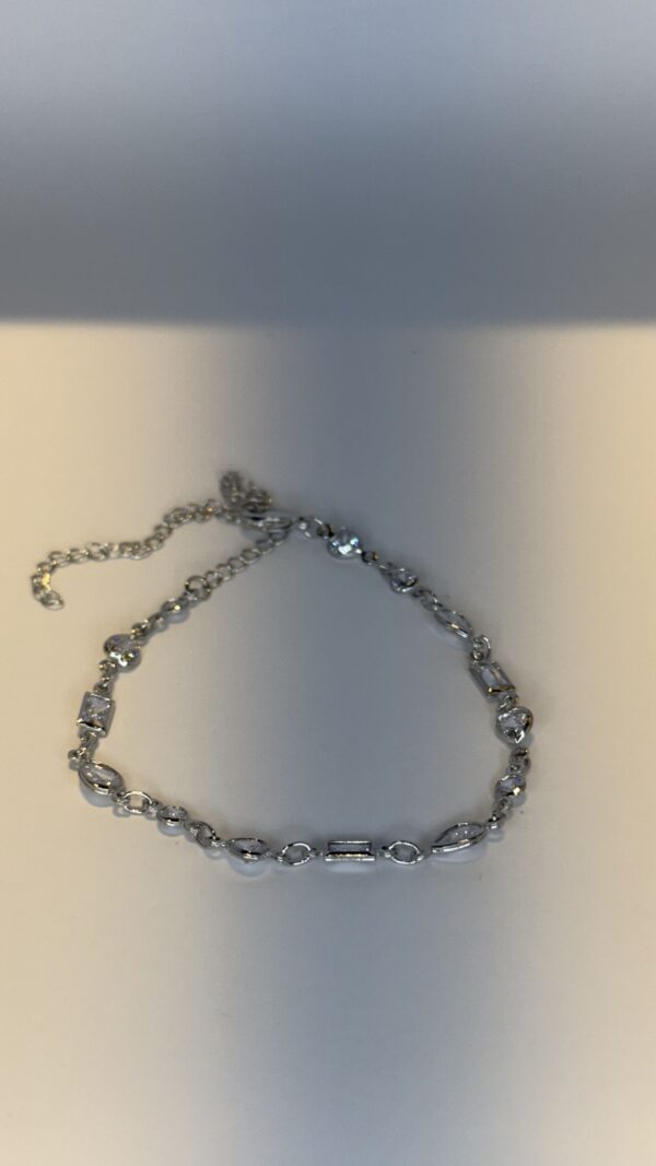 Pulseira  Banhada a Ródio Pedrinhas de Zircônia