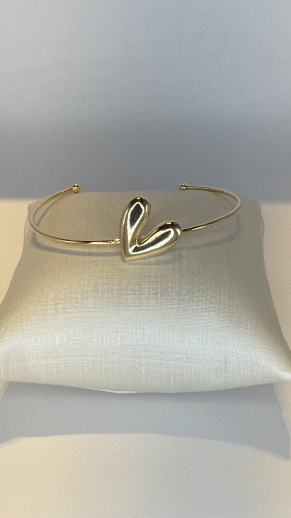 Pulseira Bracelete Banhada a Ouro  Coração