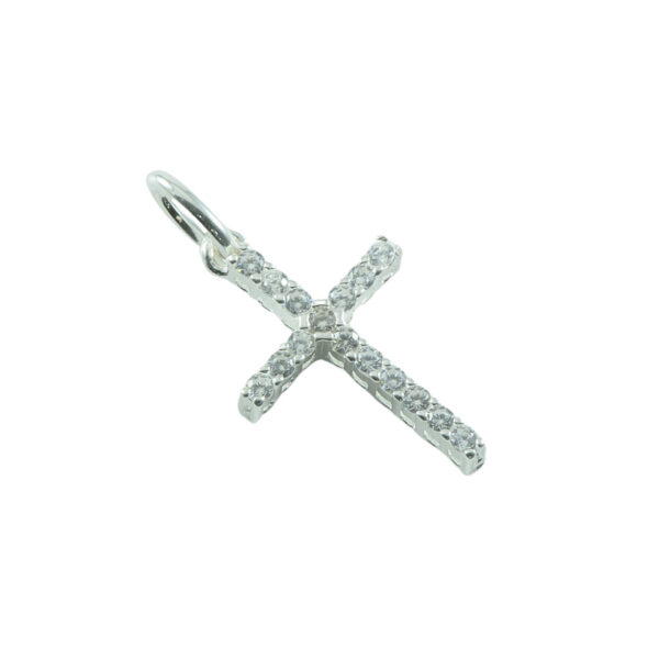 Pingente  em Prata 925 de Cruz Cravejado